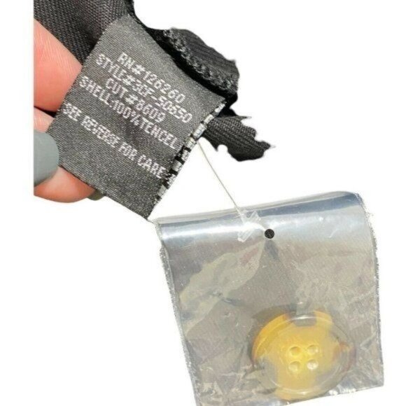 Velvet Heart Black V-Neck Flutter Sleeve Front Button Dress Size S - Picture 10 of 10